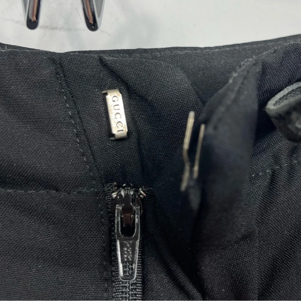 Gucci Vintage Black Wool Blend High Waisted Crop Ankle Pants Trousers Italy 42 M - Picture 8 of 16